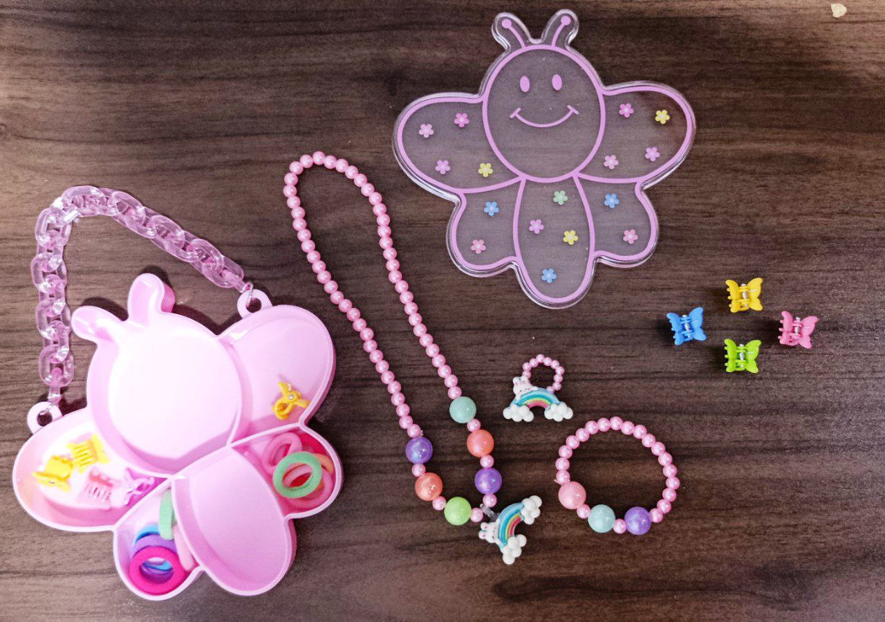 خاتم 5 حباسات + 5 ربوطات للشعر 🎀