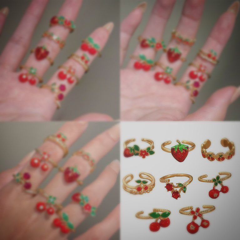 خاتم الكرز والفراوله 🥹🍓🍒